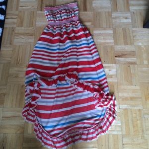 Strapless high-low dress