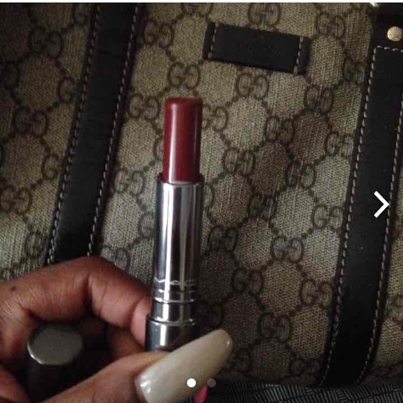 Dark red Mac lipstick
