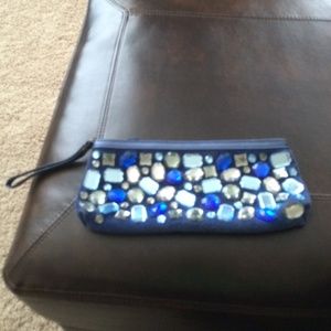Blue Arden B embellished clutch. Blue Arden B embellished clutch.