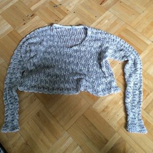 Cropped crochet sweater