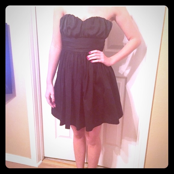 Strapless black dress