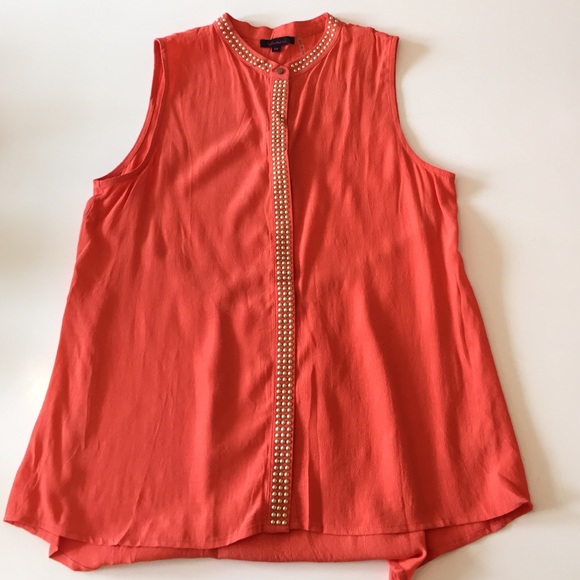 LULUMARI Coral Sleeveless Blouse with Studs / M