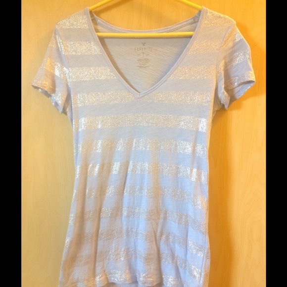American Eagle Sparkly Striped Shirt