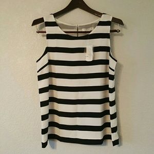 **SOLD** Brand New Ivory and Black Striped Top