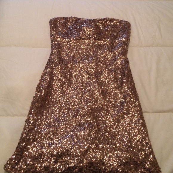 Gold sequin dress