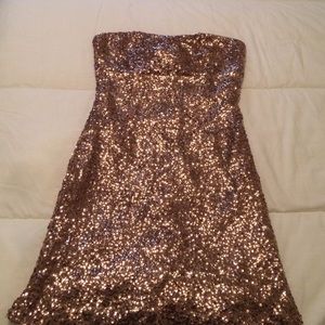 Gold sequin dress