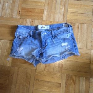 Destroyed denim shorts