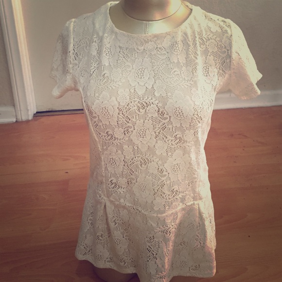 Zara Trafaluc lace peplum blouse medium SALE