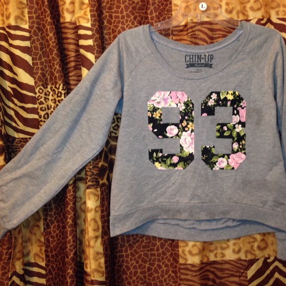 flowered  numbers long sleeve cute shirt