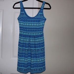 blue patterned hollister dress