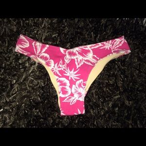 pink and white Hawaiian print bathing suit bottoms