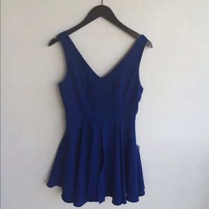 Royal blue chiffon Romper