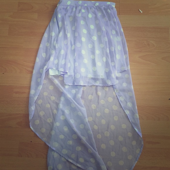 Nasty Gal hi Lo lavender polka dot skirt SMALL