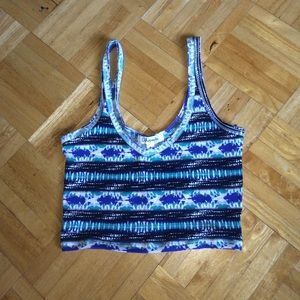 Printed cropped tank top
