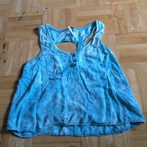 Blue acid wash top