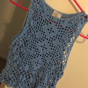 See-through baby blue tank