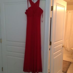 Red Faviana gown