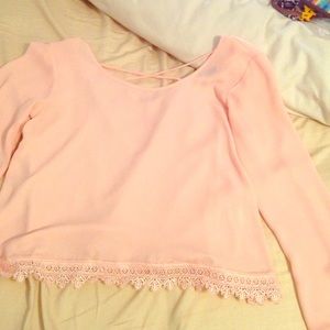 Flowy long sleeve see through shirt.