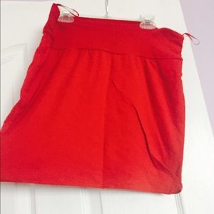 Right red mini skirt