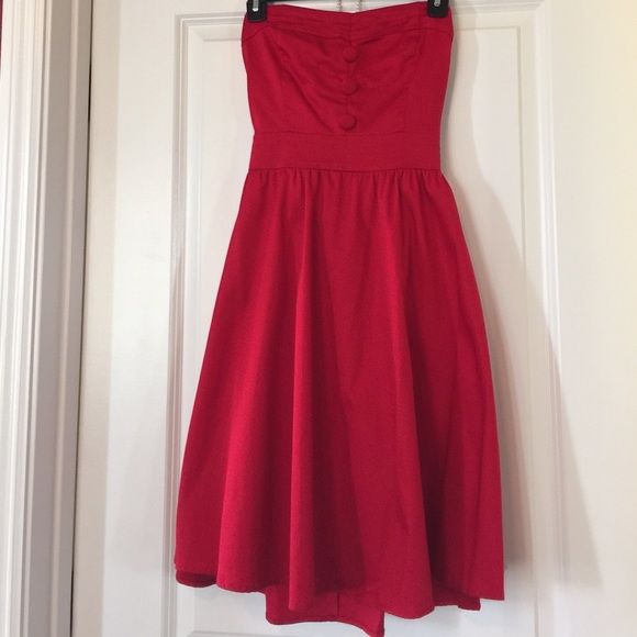 Adorable red strapless dress - Picture 4 of 4