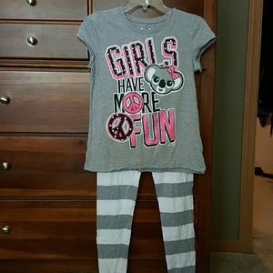 Justice girls top with tights.