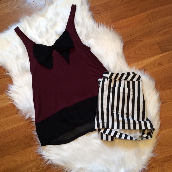H&M Tops - [H&M] Maroon Bow Shirt