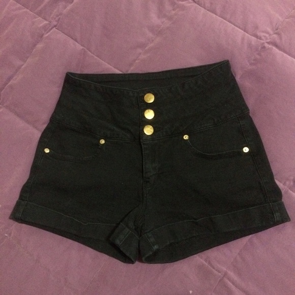 High waisted black shorts
