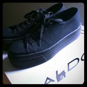 Black platform sneakers new