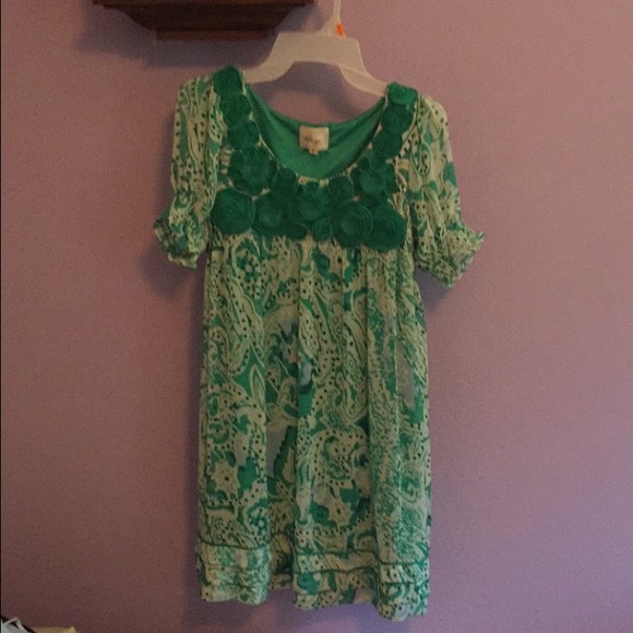 Green flower dress - Picture 1 of 4