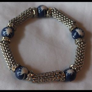 South Carolina Flag Beaded Elastic Bracelet