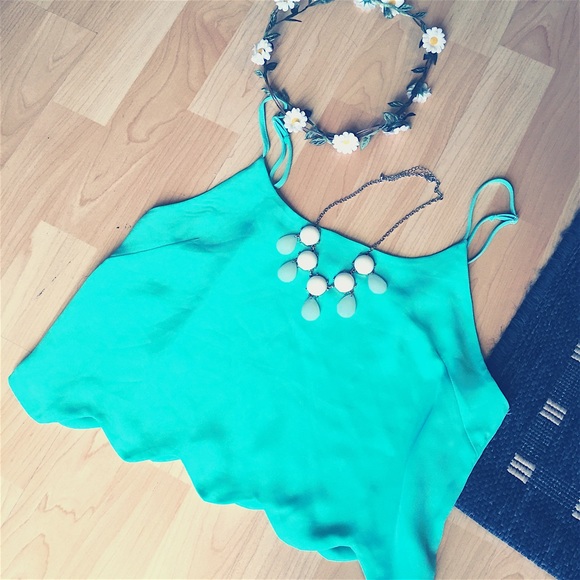 Aqua crop top💚
