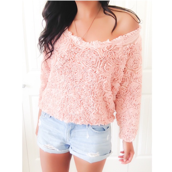 American Apparel Tops - American Apparel Pink Rosette Top