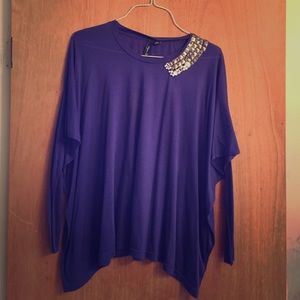 Aryn K flowy purple top