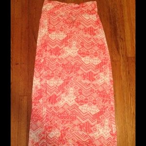 Coral long maxi skirt
