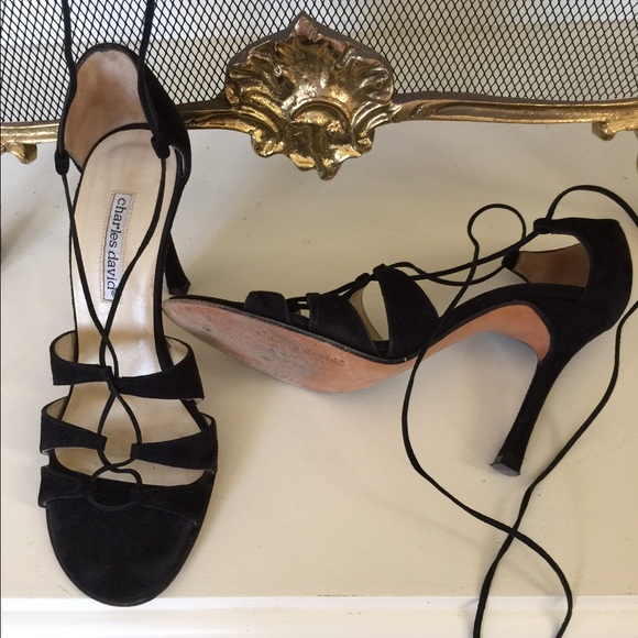 SOLD! Strappy black suede Charles David - Picture 2 of 4