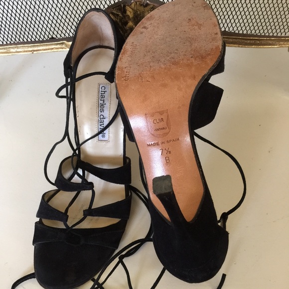 SOLD! Strappy black suede Charles David - Picture 4 of 4