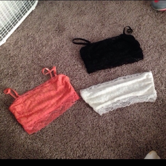 3 lace bandeaus