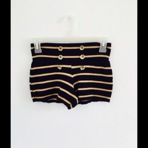 black and gold striped shorts