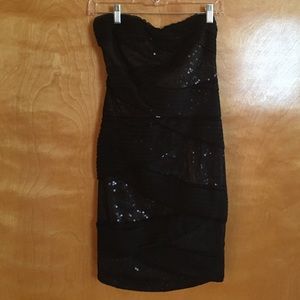 Black flashy dress.