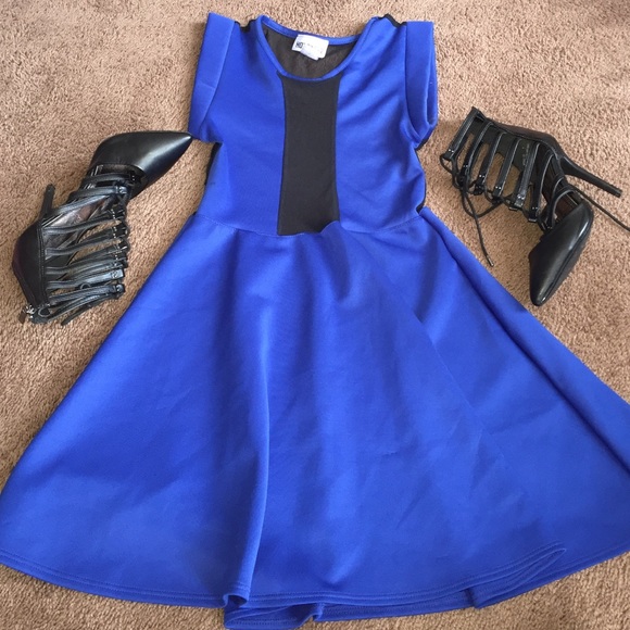 Black and blue dress