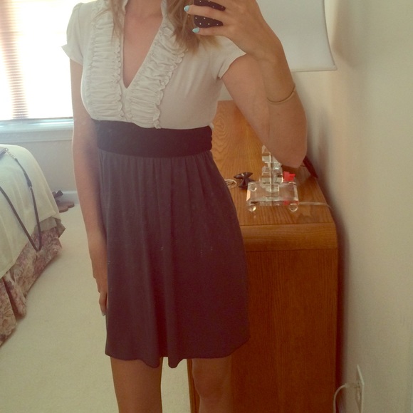White, grey and black dress