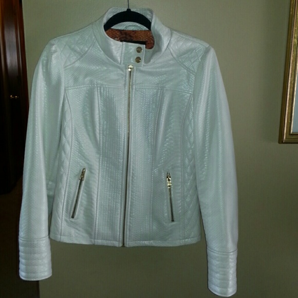 Steve Madden off white faux leather jacket.