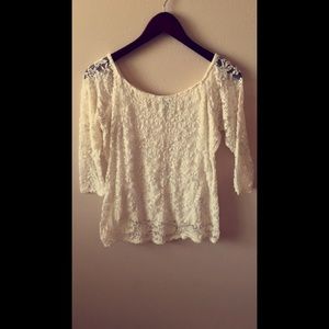 lace white shirt.