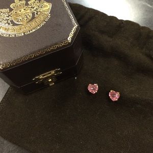 Juicy Couture E Crown Pink stud earrings