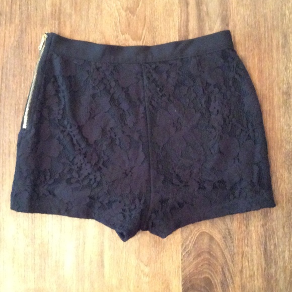 Forever 21 Pants - High Waisted Black Lace Shorts