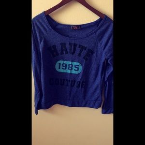 long sleeve boxy top. haute couture.