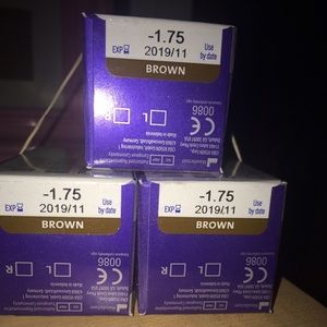 1 boxes of -1.75 brown contacts