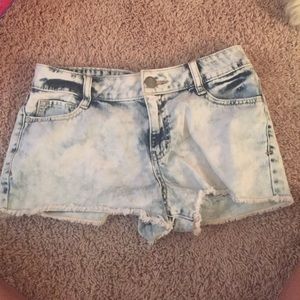 acid wash jean shorts