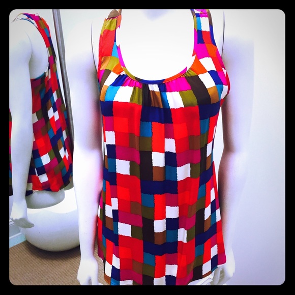 Britt Ryan silk block print tank