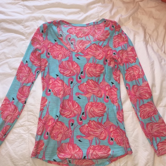 Lilly Pulitzer flamingo v neck